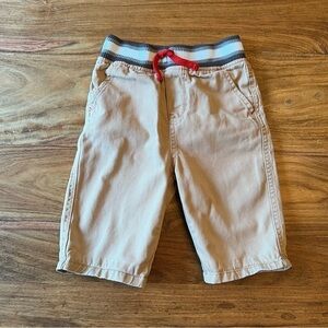 Khaki Shorts With Ribbed Waistband